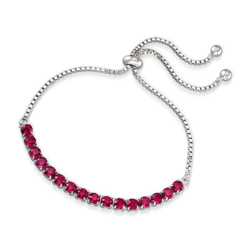 Swarovski Crystal Red Bolo Bracelet in Sterling Silver image number 2