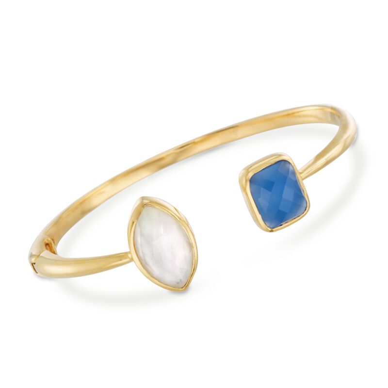 Multi-Stone Cuff Bracelet in 18kt Gold Over Sterling image number 0