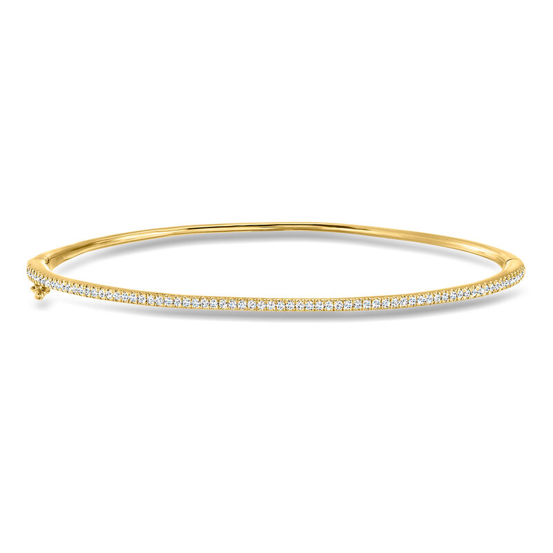C. 1990 Vintage .75 ct. t.w. Diamond Bangle Bracelet in 18kt Yellow Gold. 7.5" image number 0