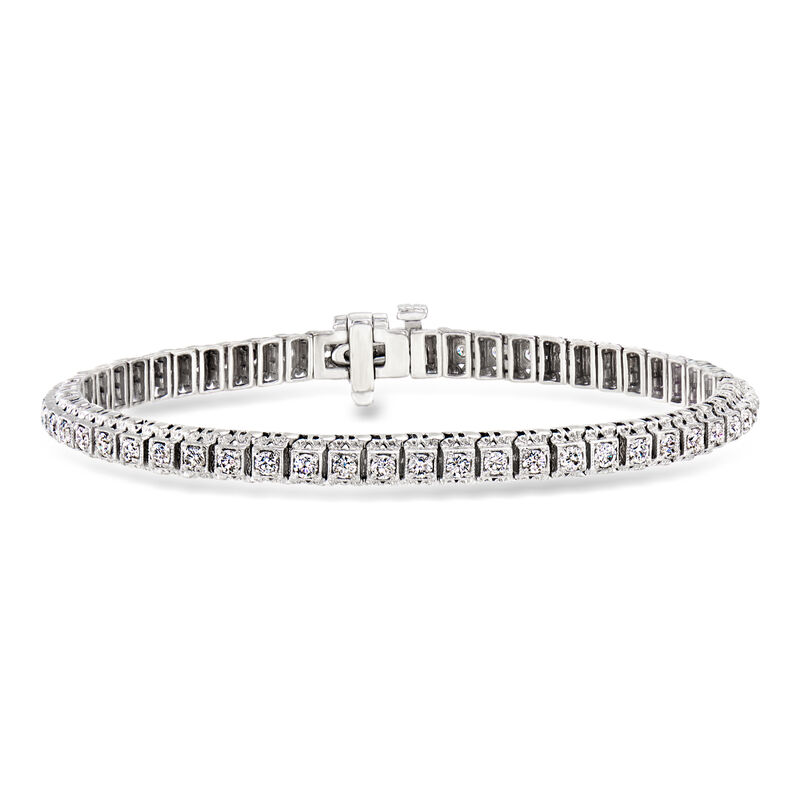 C. 1990 Vintage 2.00 ct. t.w. Diamond Tennis Bracelet in 14kt White Gold. 7" image number 0
