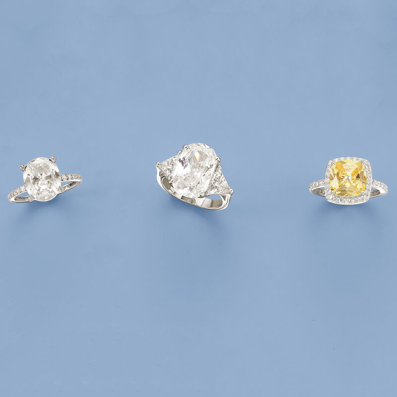 5.95 ct. t.w. CZ Ring in Sterling Silver image number 3