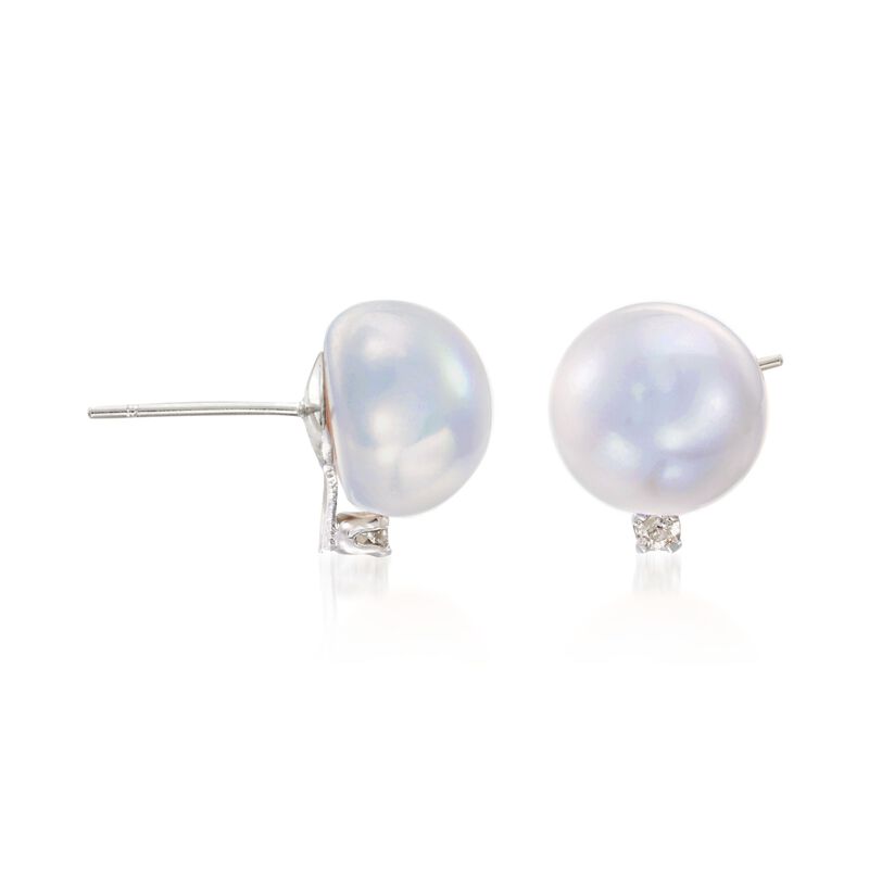 8-9mm Multicolored Cultured Pearl Jewelry Set: Three Pairs of Earrings with Diamonds in Sterling Silver image number 4