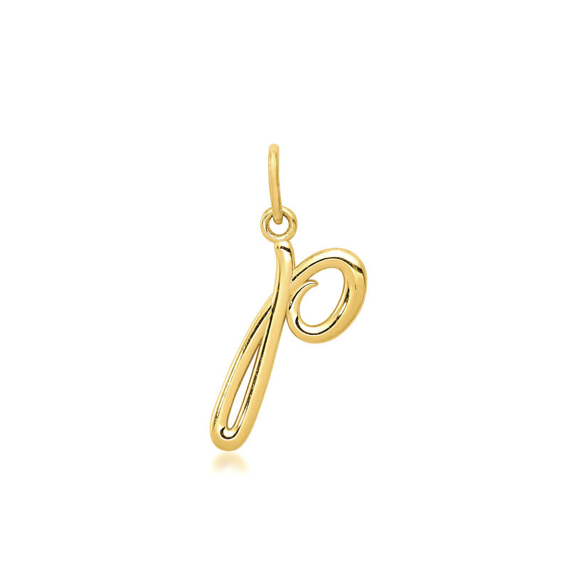 P - 10kt Yellow Gold Script Initial Pendant