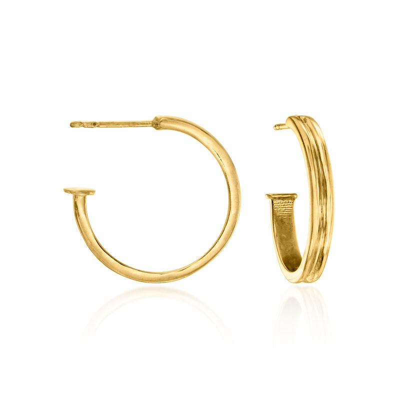 18kt Gold Over Sterling Hoop Earrings with Three Pairs of Interchangeable Multi-Gemstone Drops  image number 5