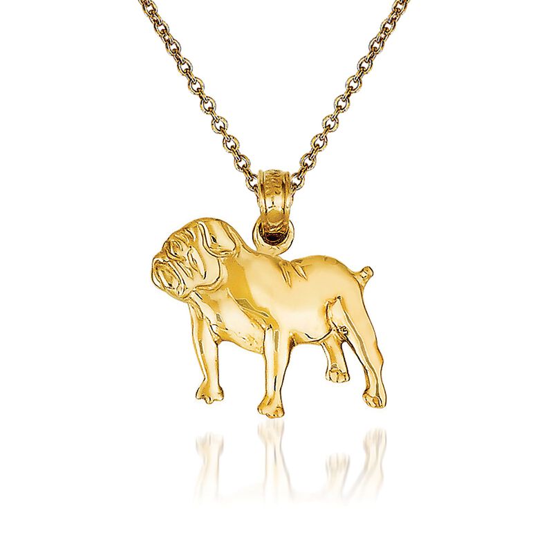 14kt Yellow Gold Bulldog Pendant Necklace image number 0