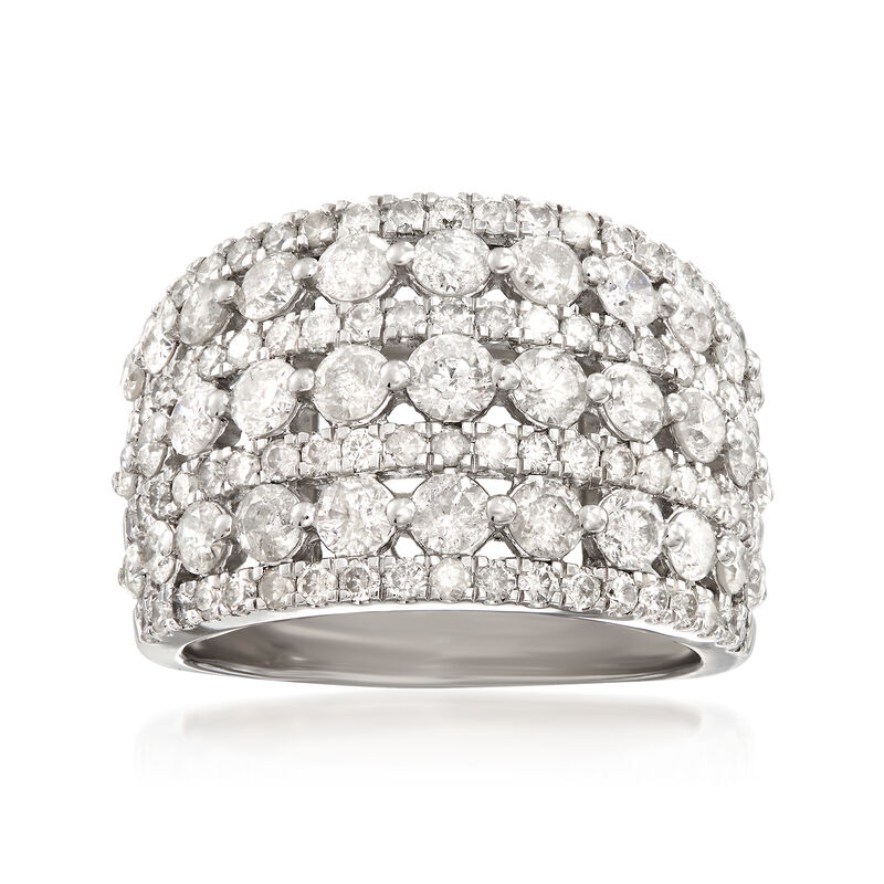 3.00 ct. t.w. Multi-Row Diamond Ring in Sterling Silver image number 0