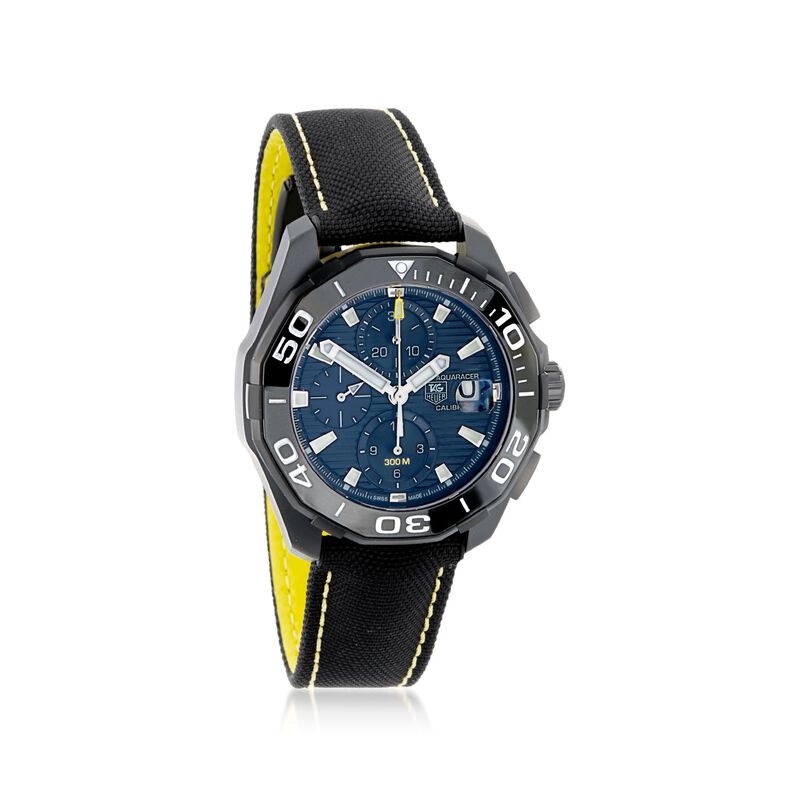 TAG Heuer Aquaracer Men's 43mm Auto Chronograph Titanium Watch with Black Nylon Strap image number 0