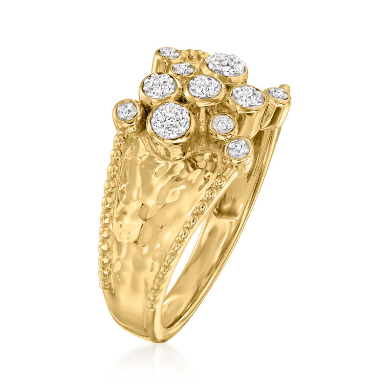 .10 ct. t.w. Diamond Bubble Ring in 18kt Gold Over Sterling image number 2