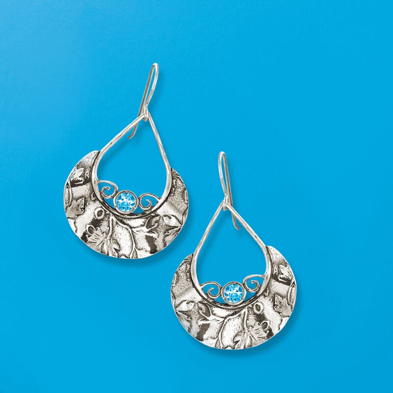 1.50 ct. t.w. Blue Topaz Teardrop Earrings in Sterling Silver image number 2