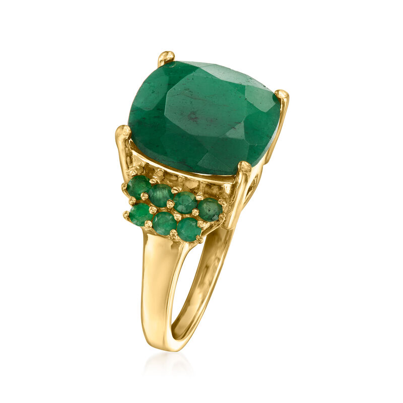 6.90 ct. t.w. Emerald Ring in 18kt Gold Over Sterling image number 2