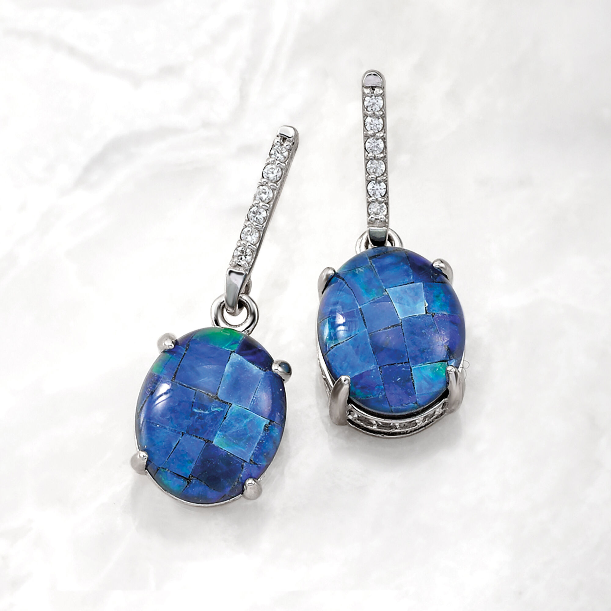 Multi-Gemstone and .50 ct. t.w. White Zircon Triplet Drop