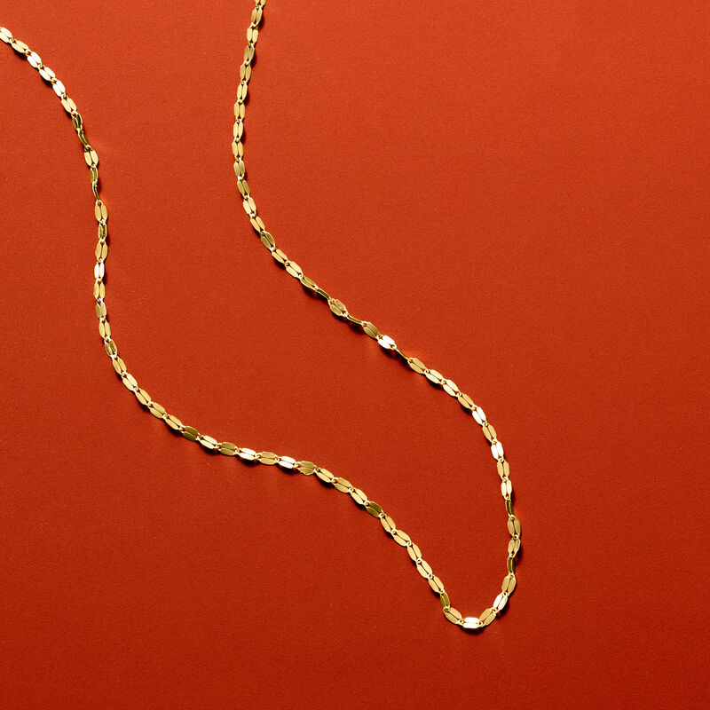 Italian 14kt Yellow Gold Lumachina-Chain Necklace. 16&quot; image number 3