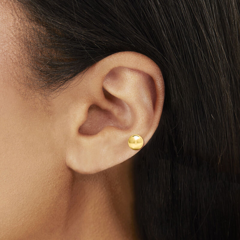 Italian 6mm 18kt Yellow Gold Ball Stud Earrings image number 3