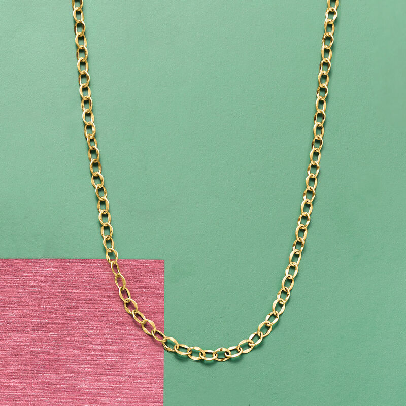 Italian 14kt Yellow Gold Oval-Link Necklace image number 2