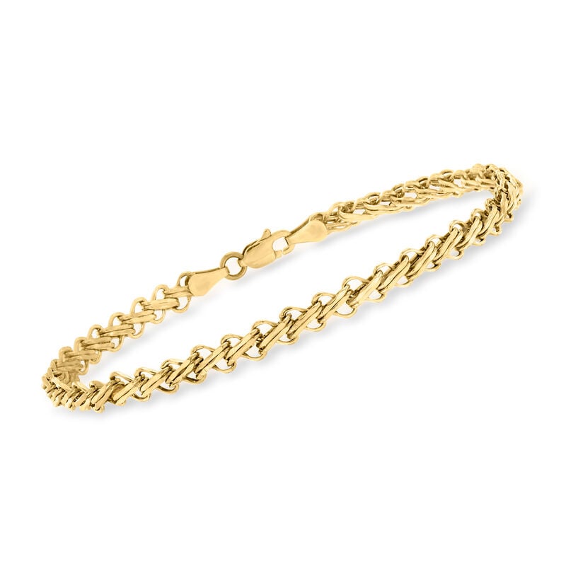 14kt Yellow Gold Double-Bar Link Bracelet image number 0