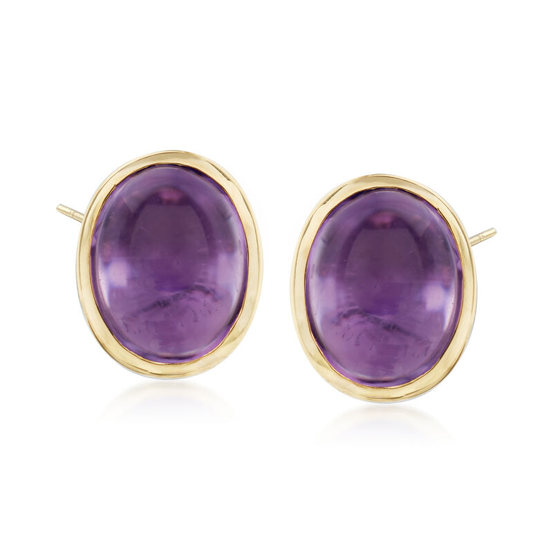 5.00 ct. t.w. Bezel-Set Amethyst Earrings in Sterling Silver and 14kt Yellow Gold image number 0