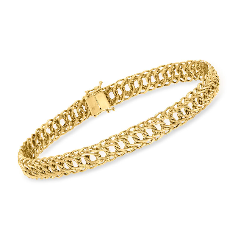 14kt Yellow Gold Flat Oval-Link Bracelet image number 0