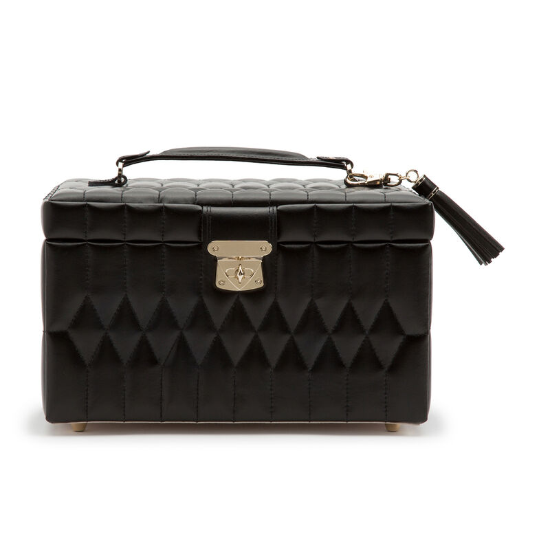 WOLF &quot;Caroline&quot; Black Leather Medium Jewelry Box image number 5