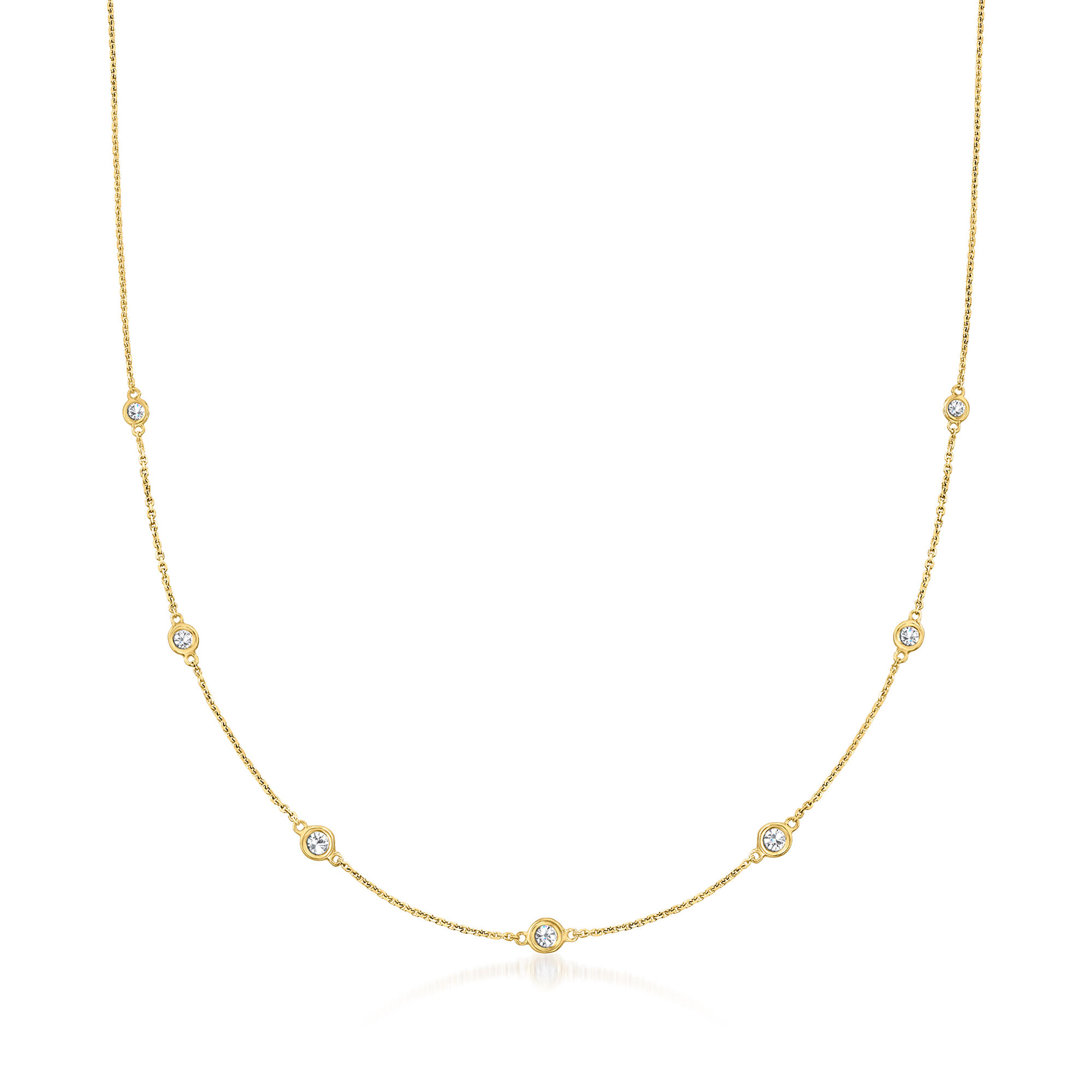 33 ct. t.w. Graduated Bezel-Set Diamond Station Necklace in