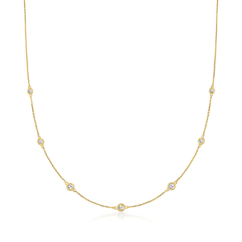 .33 ct. t.w. Graduated Bezel-Set Diamond Station Necklace in 14kt Yellow Gold image number 0