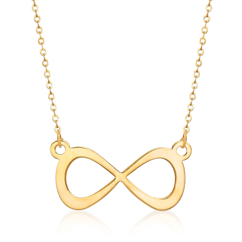 Italian 14kt Yellow Gold Infinity Necklace image number 0