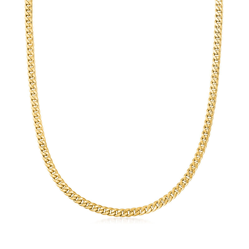 Italian 5mm 14kt Yellow Gold Curb-Link Necklace image number 0