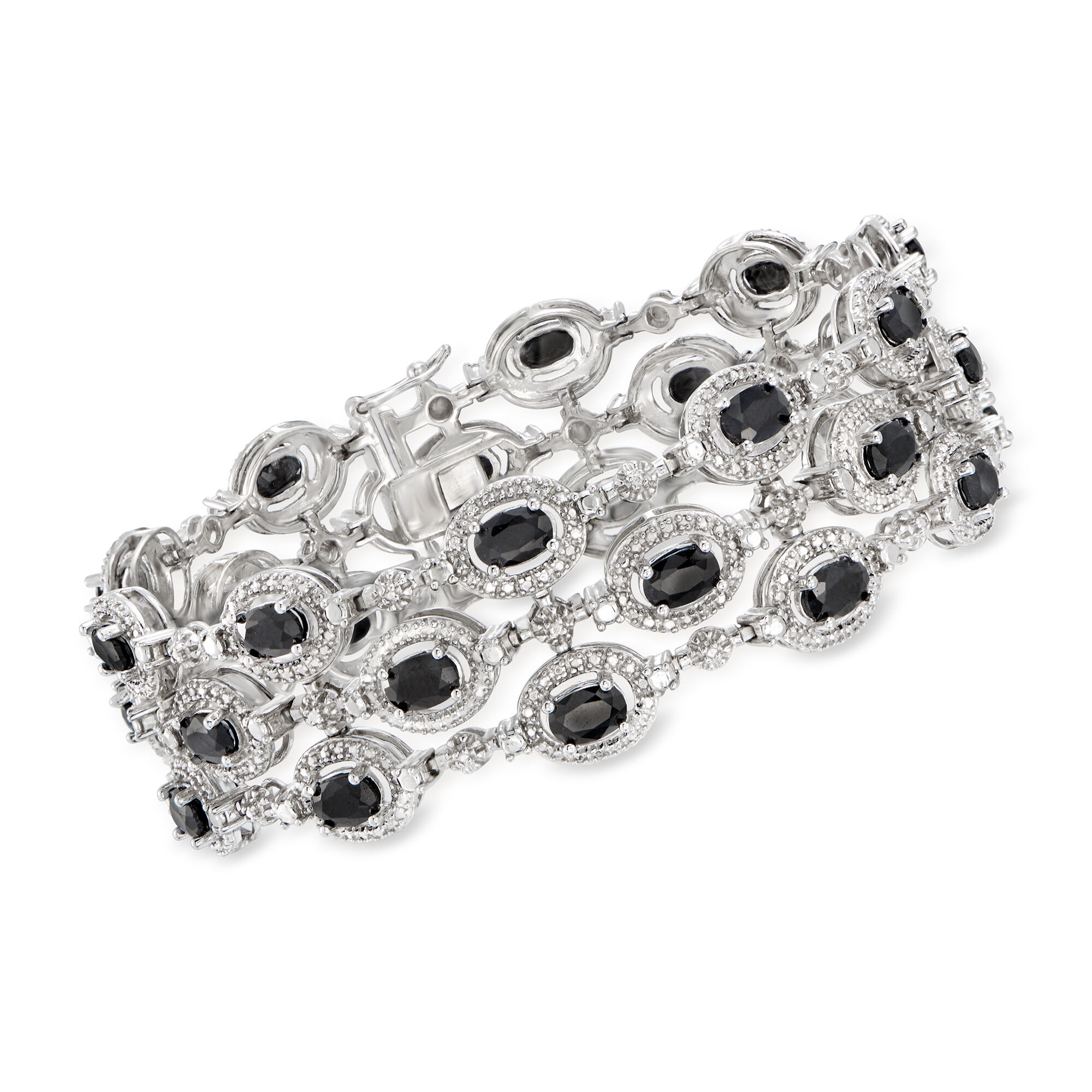 16.00 ct. t.w. Sapphire Three-Row Bracelet with Single