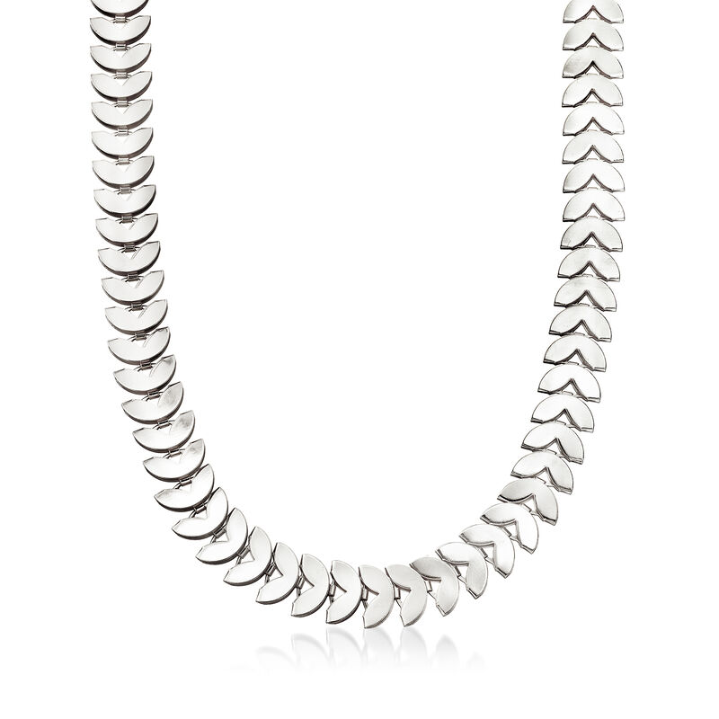 12mm Heart-Shaped Necklace in Silvertone. 24&quot; image number 1