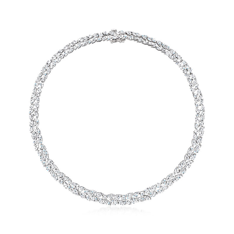 30.00 ct. t.w. Multi-Shaped Lab-Grown Diamond Necklace in 14kt White Gold. 16&quot; image number 1