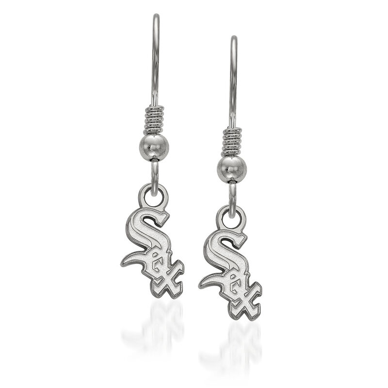 Sterling Silver MLB Chicago White Sox Extra Small Dangle Earrings image number 1