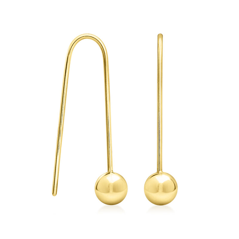 Italian 18kt Gold Vermeil Ball Drop Earrings  image number 2