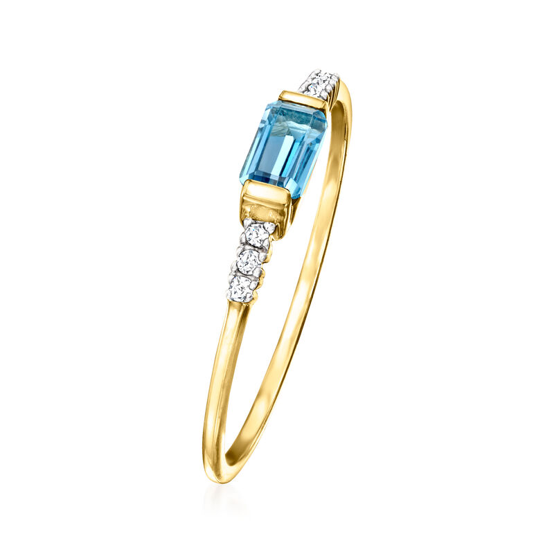 .30 Carat London Blue Topaz Ring with Diamonds in 14kt Yellow Gold image number 1