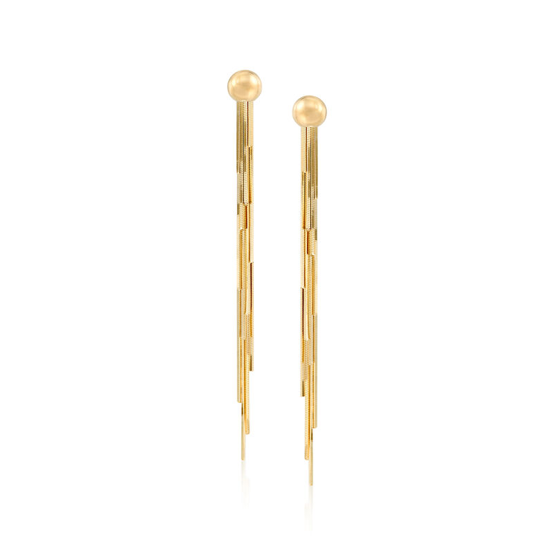 14kt Yellow Gold Tassel Drop Earrings image number 0