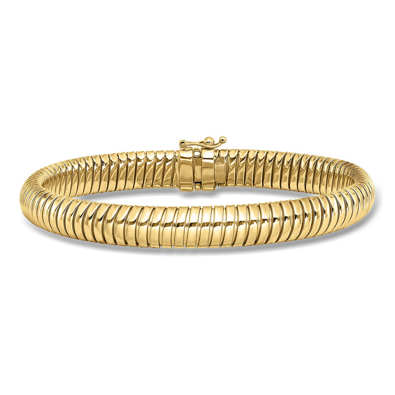 Italian 14kt Yellow Gold Domed Bracelet. 7" image number 0
