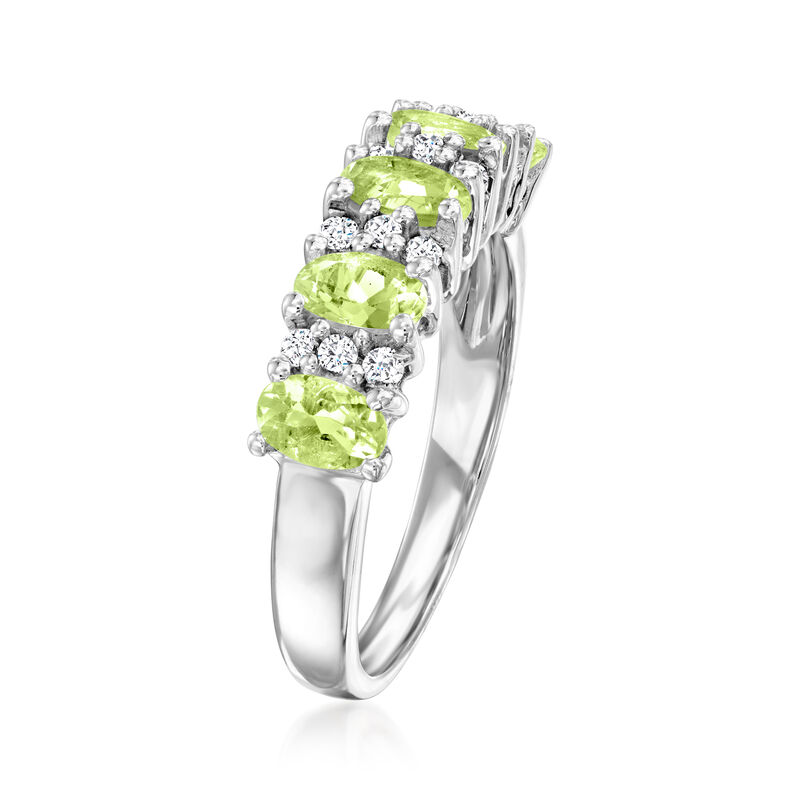 1.10 ct. t.w. Peridot and .20 ct. t.w. White Topaz Ring in Sterling Silver image number 2