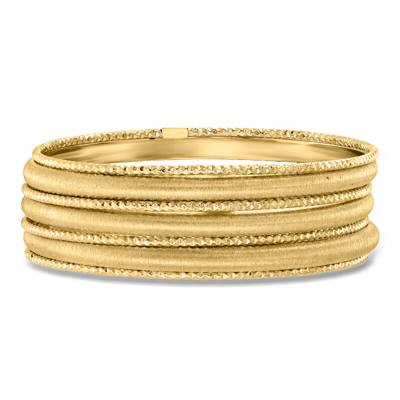 Italian 18kt Gold Over Sterling Silver Jewelry Set: Seven Bangle Bracelets image number 0