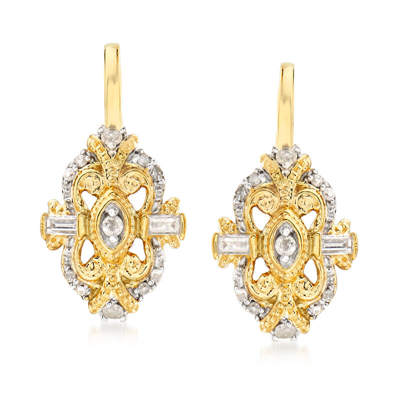.25 ct. t.w. Diamond Earrings in 18kt Gold Over Sterling image number 0