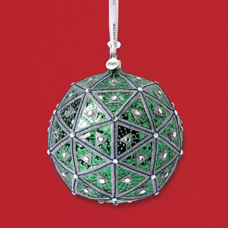 Waterford 2021 Times Square Replica Ball Glass Ornament image number 1