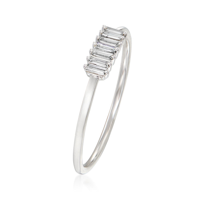 .10 ct. t.w. Baguette Diamond Ring in 14k White Gold. Size 8 image number 2