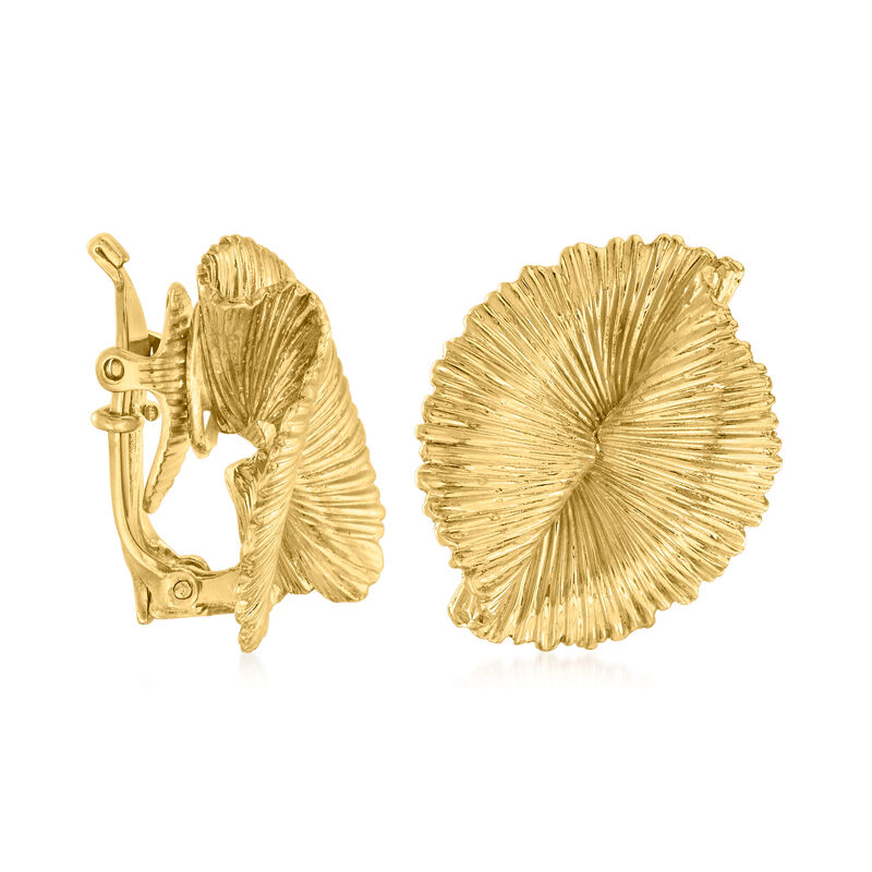 C. 1970 Vintage Tiffany Jewelry 14kt Yellow Gold Clip-On Leaf Earrings image number 2