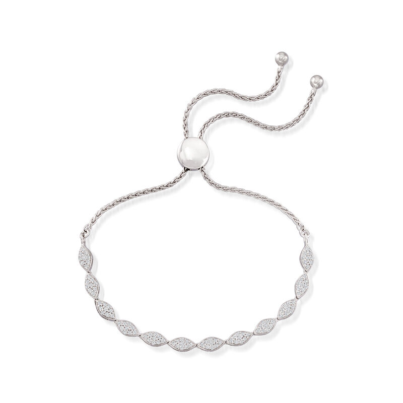 1.00 ct. t.w. Diamond Bolo Bracelet in Sterling Silver image number 2