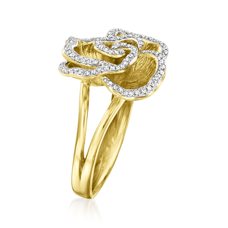 .20 ct. t.w. Diamond Flower Ring in 18kt Gold Over Sterling image number 2