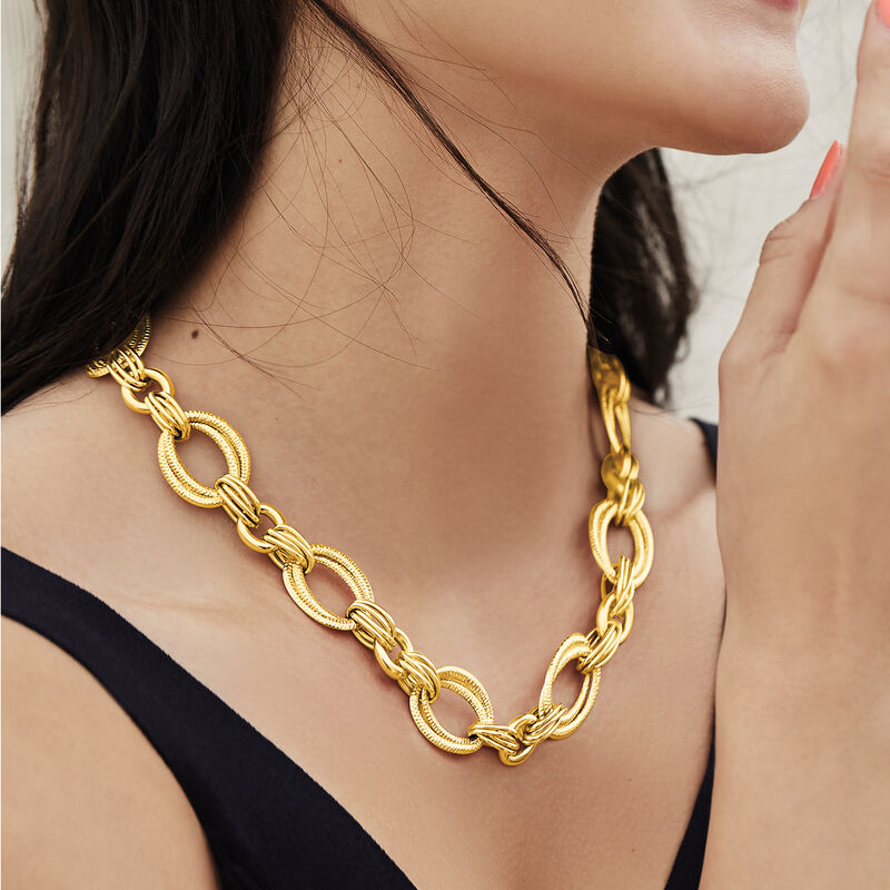 Italian 18kt Yellow Gold Link Necklace image number 3