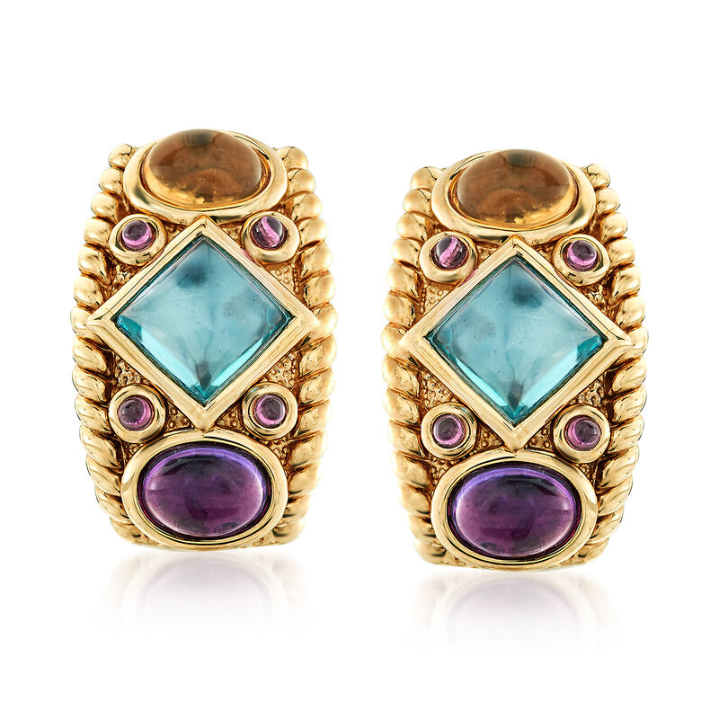 8.20 ct. t.w. Multi-Stone Drop Earrings in 14kt Yellow Gold image number 0