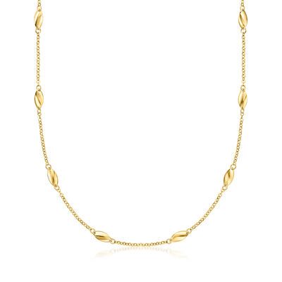 18kt Gold Vermeil Oval-Link Station Necklace