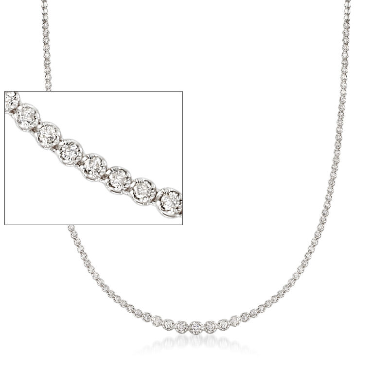 3.00 ct. t.w. Graduated Diamond Tennis Necklace in 14kt White Gold image number 0