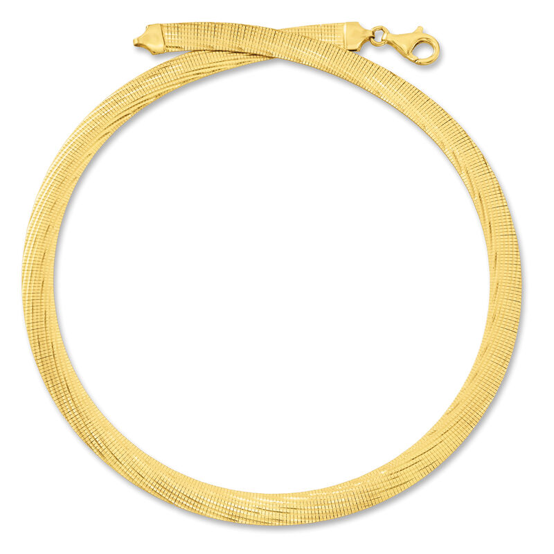 Italian 8mm 18kt Gold Over Sterling Reversible Omega Necklace. 20"