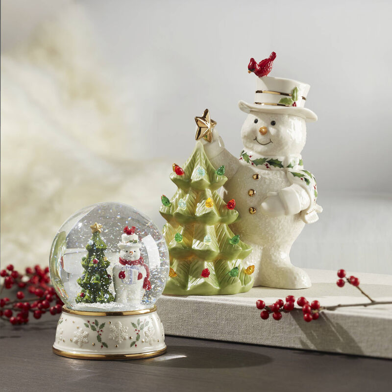Lenox "Happy Holly Days" Porcelain Snowman Figurine image number 1
