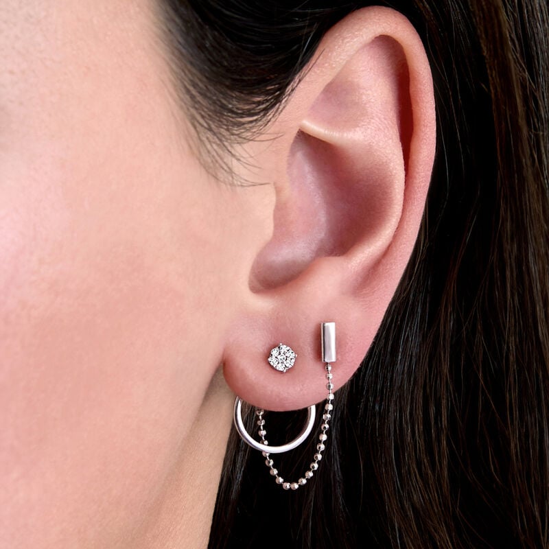 "The Glam" 8-pc. Earring Set with .10 ct. t.w. Diamonds in Sterling Silver image number 2