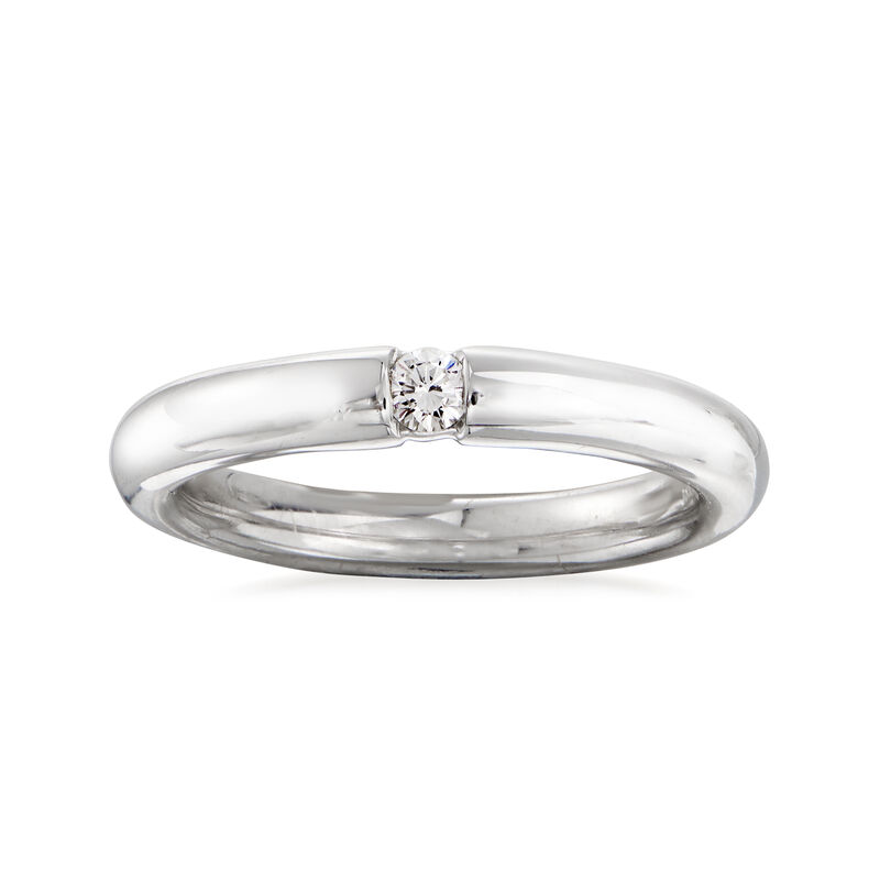 C. 1990 Vintage Diamond-Accented Ring in 18kt White Gold. Size 7 image number 0